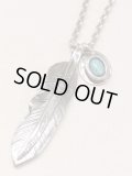【NORTH WORKS】"Feather Pendant with Turquoise (N-410)"