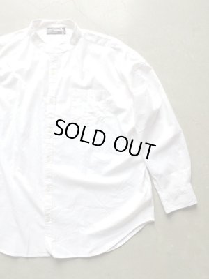 画像1: 【FAR EAST NETWORK】”French Linen/Cotton Band Collor Shirt (WHITE)”