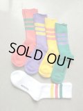【ROTOTO】"FINE PILE STRIPED CREW SOCKS"