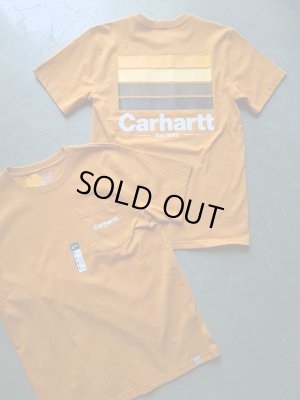 画像1: 【carhartt】"Relaxed Fit Heavyweight Pocket Line Graphic T-Shirt / GOLD"