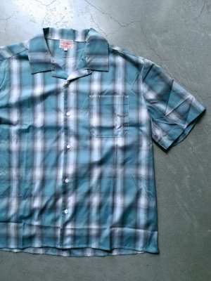 画像1: 【BIG MIKE】"Ombre Check S/S Shirts - MINT×WHITE"