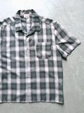 【BIG MIKE】"Rayon Mix Ombre Check S/S Shirts / GRY×PNK"