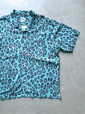 画像1: 【HOUSTON】"ALOHA SHIRTS / LEOPARD (TURQUOISE)"