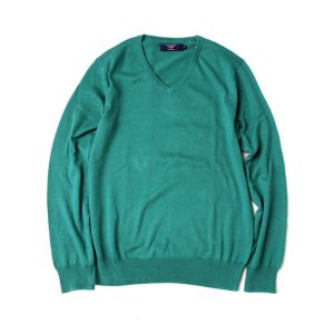 画像: J.CREW "COTTON-CASHMERE V-NECK SWEATER(GREEN)"