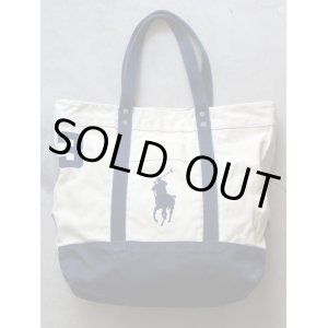 画像: Ralph Lauren "Big Pony Tote White / Navy"