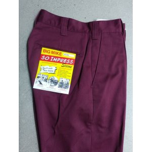 画像: 【BIG MIKE】"PIN TACK CHINO PANTS" (BURGUNDY)