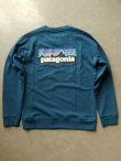 画像5: 【patagonia】"P-6 Logo Organic Cotton Crew Sweatshirt / Crater Blue