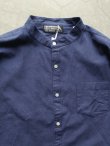 画像3: 【FAR EAST NETWORK】”French Linen/Cotton Band Collor Shirt (NAVY)”