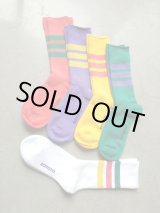 画像: 【ROTOTO】"FINE PILE STRIPED CREW SOCKS"