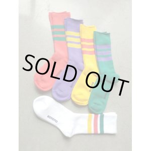 画像: 【ROTOTO】"FINE PILE STRIPED CREW SOCKS"