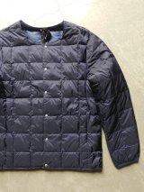 画像: 【TAION】"CREWNECK BUTTON INNER DOWN JACKET / NAVY"