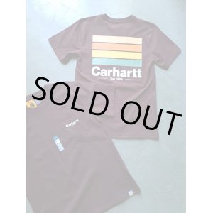 画像: 【carhartt】"Relaxed Fit Heavyweight Pocket Line Graphic T-Shirt / MAROON"