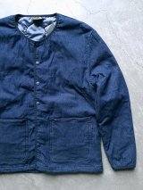 画像: 【ROKX】”DENIM QUILT CARDIGAN  / DARK USED”