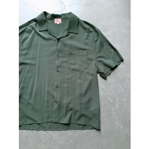 画像: 【BIG MIKE】"Aloha Rayon Mix S/S Shirt / D.GREEN"