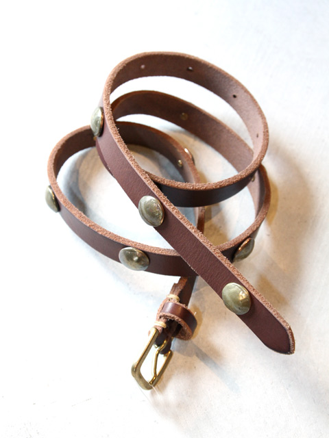 画像1: 【Nasngwam】"CONCHO LEATHER BELT (BROWN)"