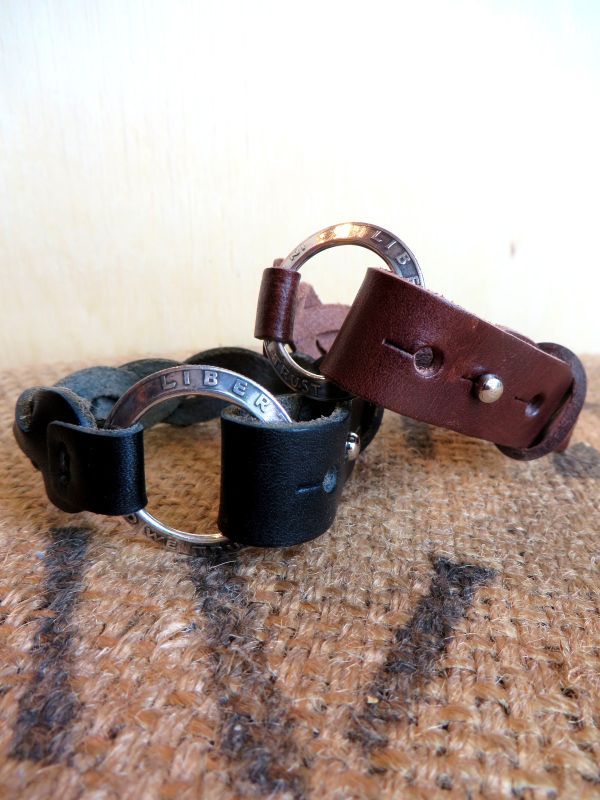 画像1: NORTH WORKS ”Leather 50cent ring braid bracelet”