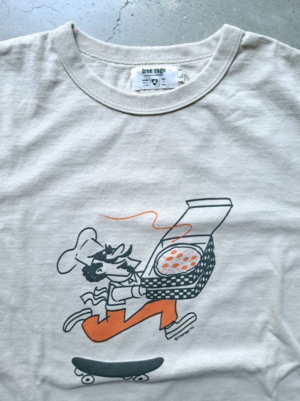 画像1: 【free rage】"PIZZA Recycle cotton S/S TEE"