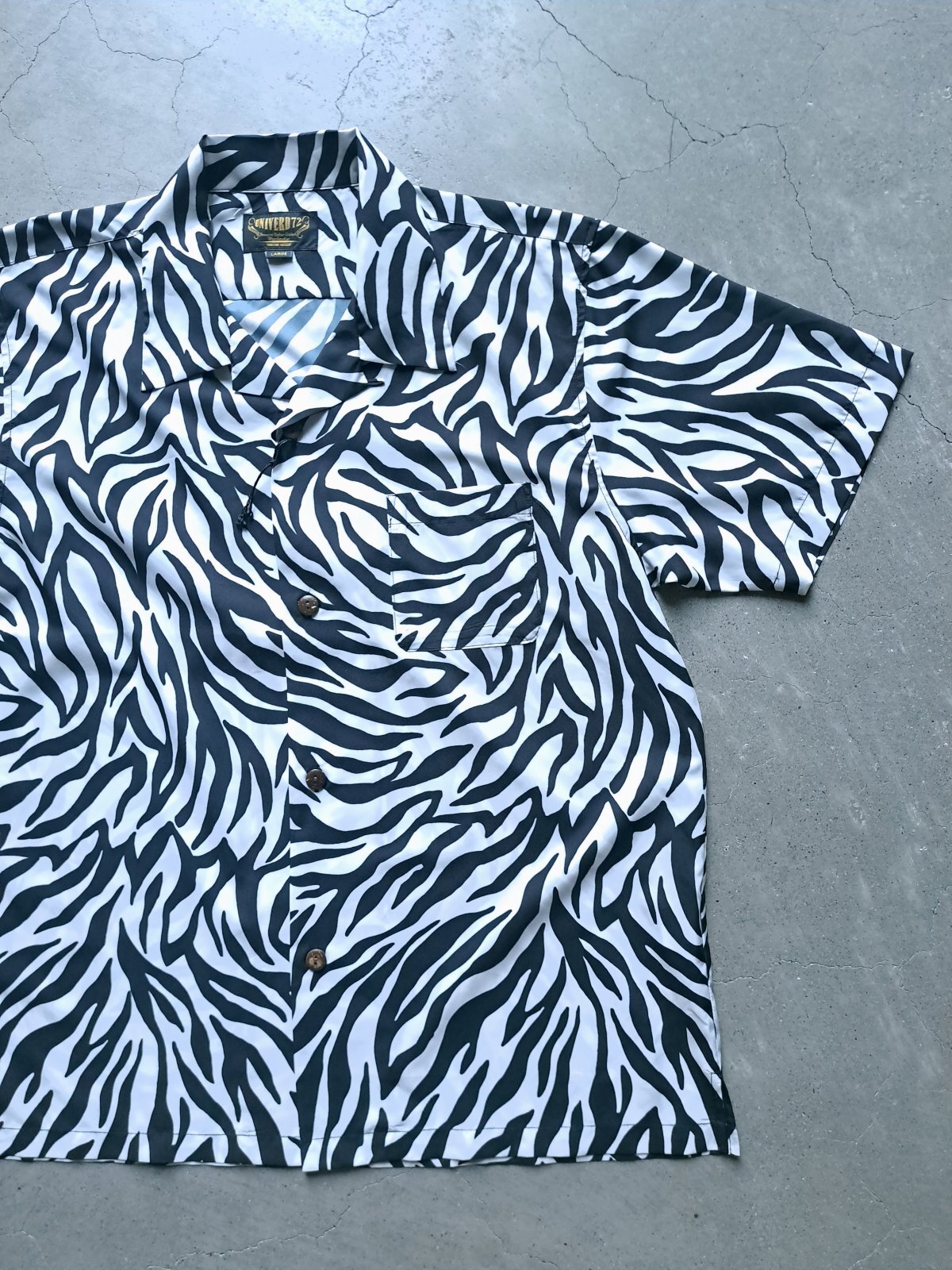 画像1: 【UNIVERD72】"POLYESTER ALOHA SHIRT / ZEBRA"