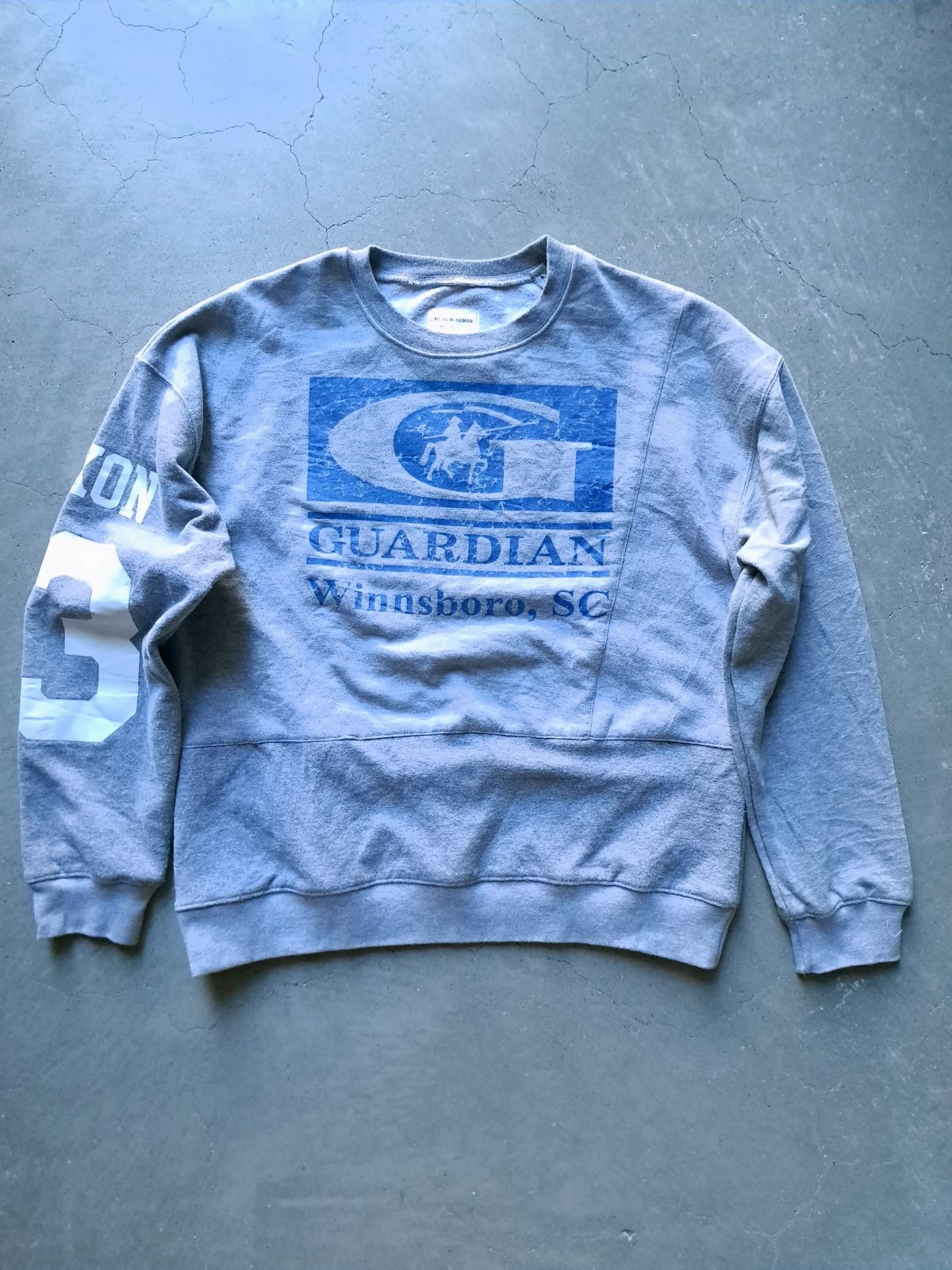 画像1: 【Mr. Remake Man】”PW Remake College Crew Sweat Crew / GREY-M"