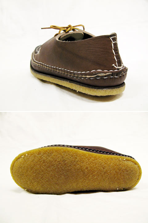 画像: ARROW MOCCASIN(アローモカシン) 5W Double Leather Sole TWO EYE TIE MOC with Crape sole(Brown)