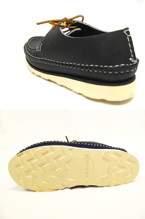 画像: ARROW MOCCASIN(アローモカシン) 5W Double Leather Sole TWO EYE TIE MOC with #4014 sole(BLACK)