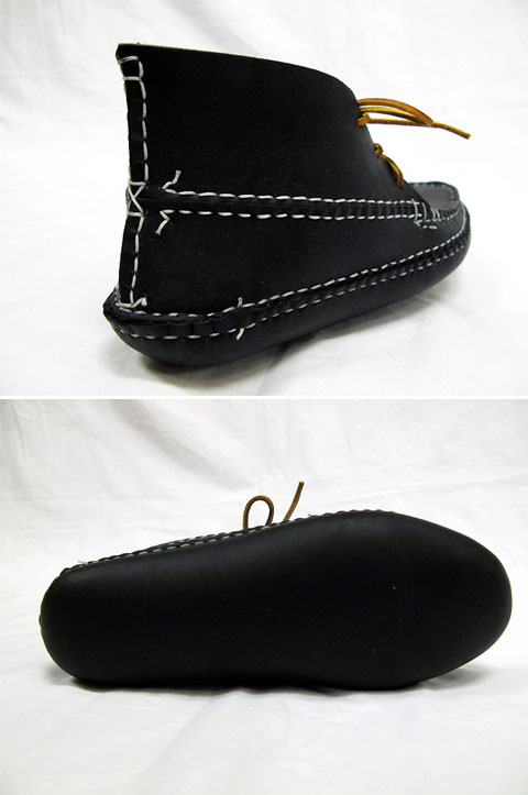 画像: ARROW MOCCASIN(アローモカシン) 4W Double Leather Sole Moccasin Boot(BLACK)
