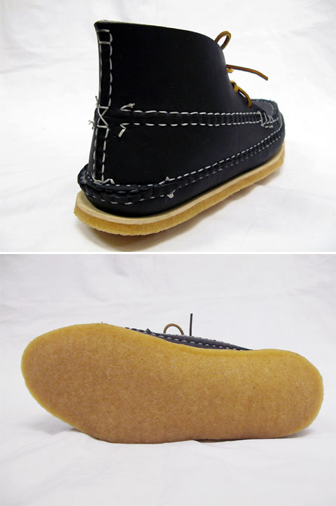 画像: ARROW MOCCASIN(アローモカシン) 4W Double Leather Sole Moccasin Boot with Crape sole(BLACK)