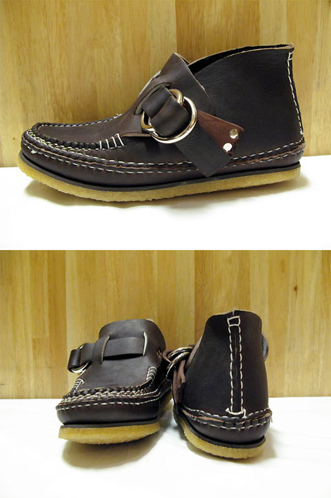画像: ARROW MOCCASIN(アローモカシン) 1W Double Leather Sole Ring Boot with Crape sole(Brown)